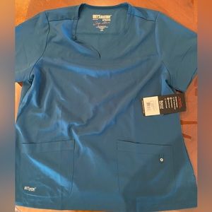 NWT 2XL Barco Grey’s Anatomy Yoke Neck Scrub Top in Bahama